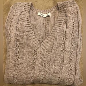 Old Navy Womens Cable Knit Sweater Size XS Classic V-Neck 100% Cotton